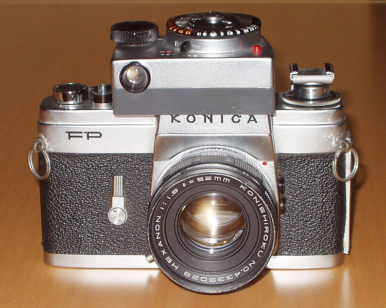 Konica FP - Front view with Konica Light Meter