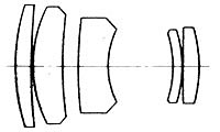 lens diagram Hexanon 200 mm / F3.5 (Preset)