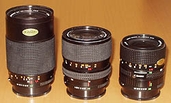 Size comparison 35-70 mm zoom lenses