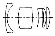 Lens diagram Hexanon AR 35 mm / F2.8 5 element version