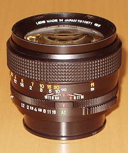 Konica Hexanon AR 57 mm / F1.2 focussing ring with rubber inlay