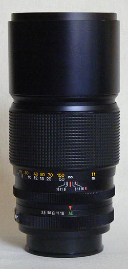 Konica Hexanon AR 200 mm / F3.5 black with AE marking