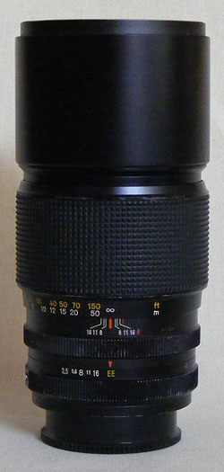 Konica Hexanon AR 200 mm / F3.5 black with EE marking
