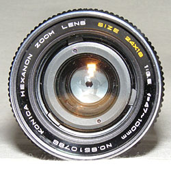 Konica Hexanon Zoom Lens Size 24x18 47-100 mm / 1:3.5 - front view
