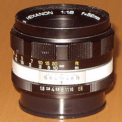 Konica Hexanon 52 mm / 1:1.8 early version with chrome ring